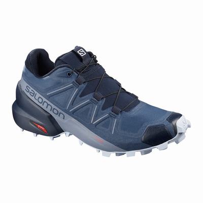 Salomon SPEEDCROSS 5 WIDE W - Naisten Polkujuoksukengät - Laivastonsininen